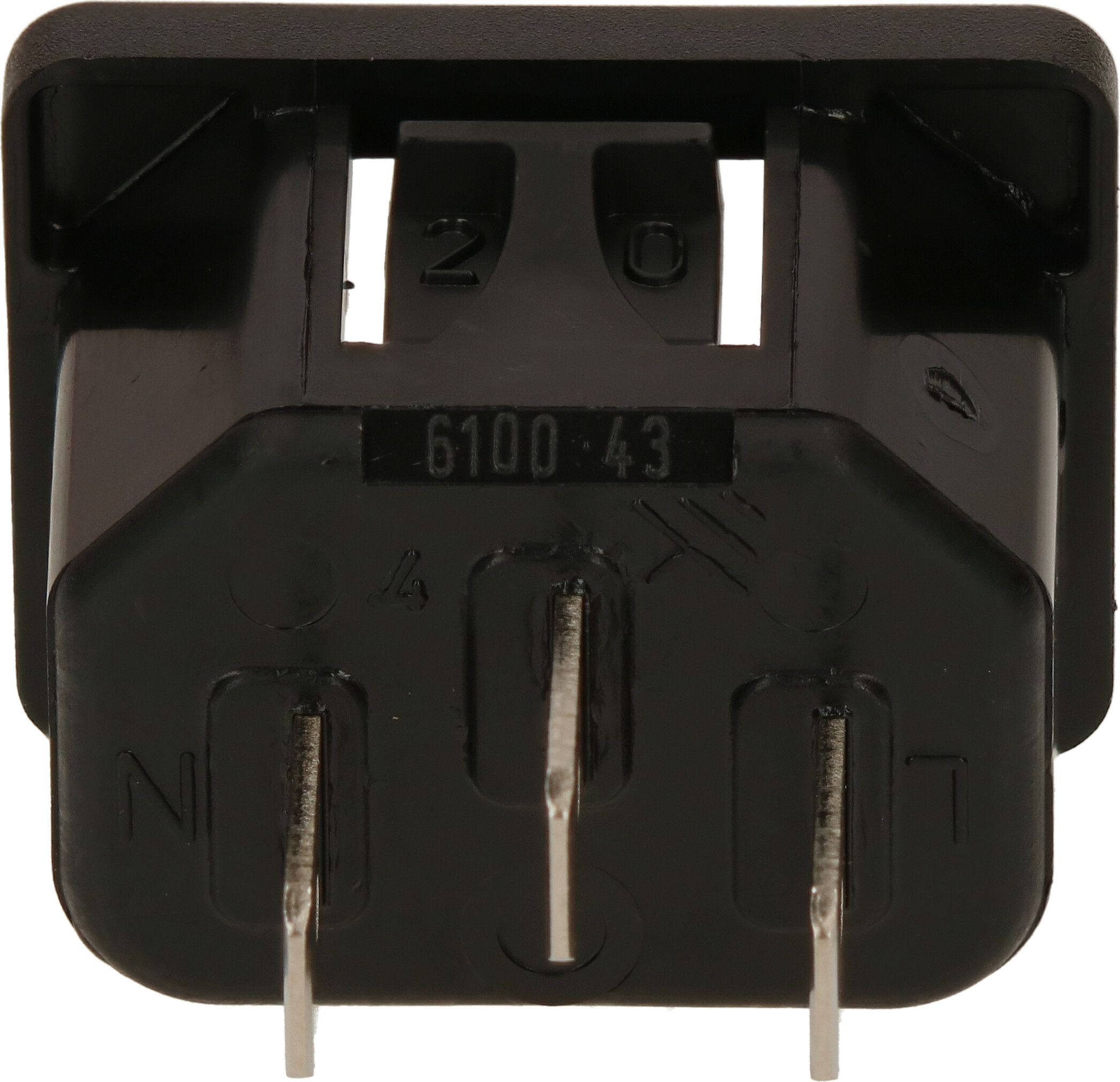 Einbau Apparatestecker IEC320-C14 3-polig schwarz Snap-In