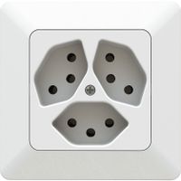 Flush-type wall socket 3x type 13 white