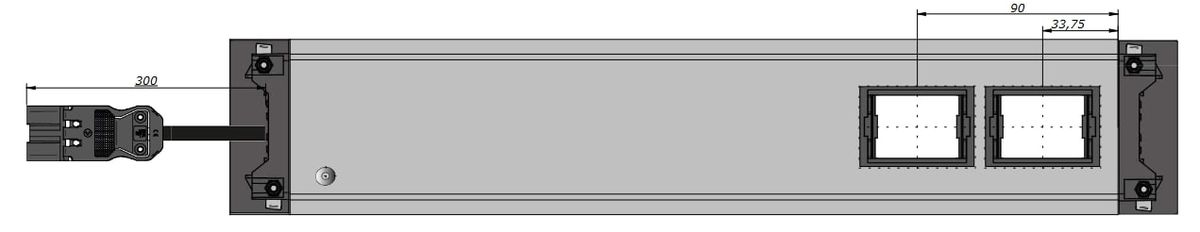 INTRO2.0 large Steckdosen. elox. 3x Typ 13 1x USB-C 60W 2x Leer