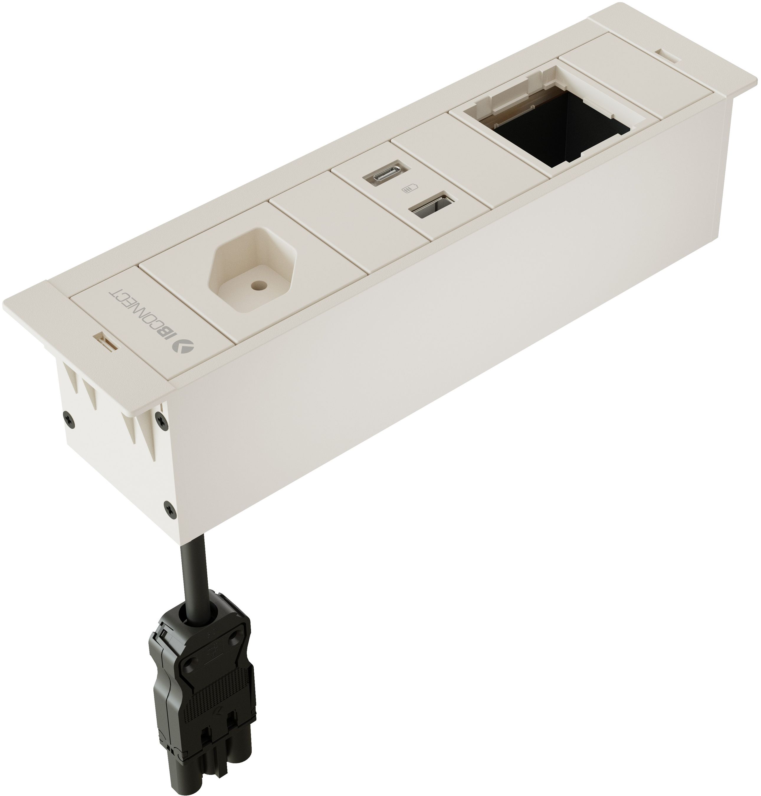 CUBOBOX Steckdosen. weiss S 3-fach 1x Typ 13 1x USB-A/C 1x Leer