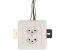 Steckdose 2x Typ 13 1S AP mit Montagebügel priamos weiss
