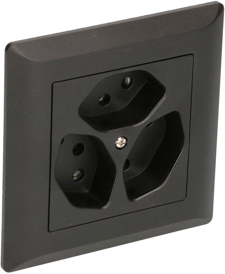 Steckdose 3x Typ 13 Gr.1x1 UP BS Kallysto schwarz