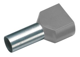 Cosse tubulaire à sertir jumelée isolée 2x2.5mm²/13mm gris