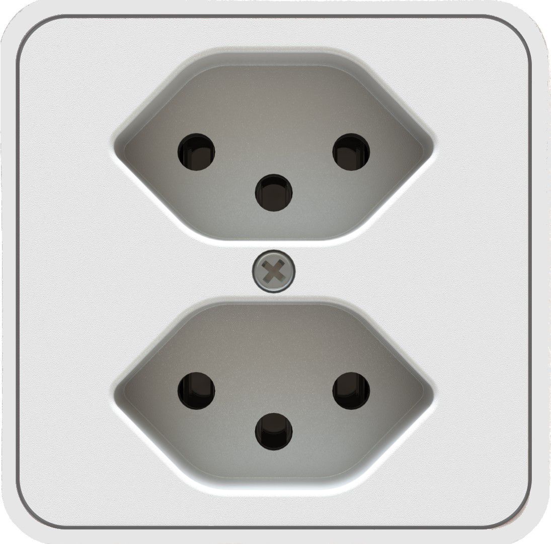 Möbelanbau-Steckdose 2x Typ 13 weiss 1.6m Typ 12
