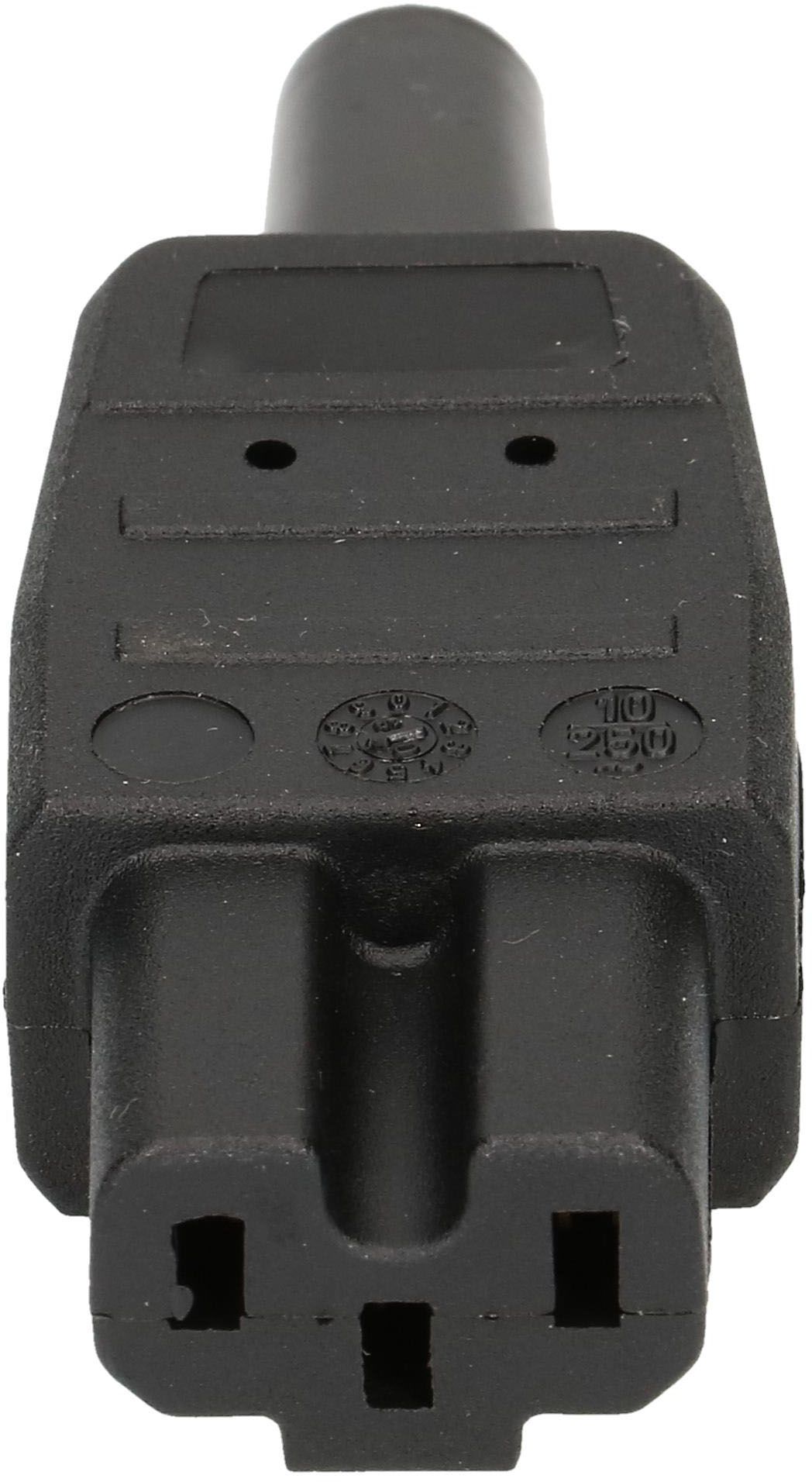 Apparatesteckdose Typ C15A 3-polig schwarz