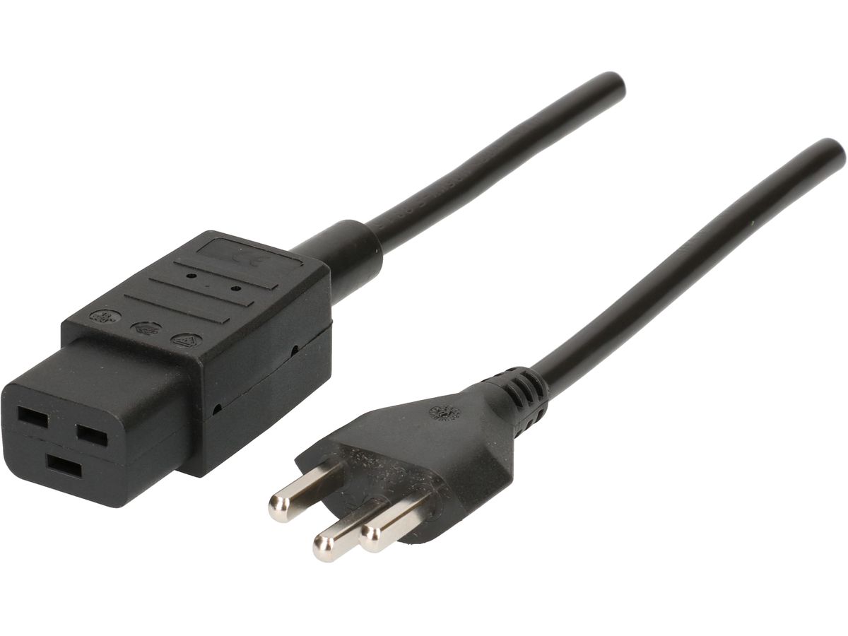 câble d'appareil TD H05VV-F3G1.5 2m noir type 23/C19