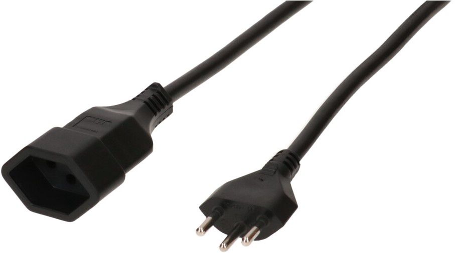 TD-Verlängerung H05VV-F3G1.5 3m schwarz Typ 12 / Typ 13