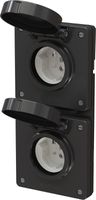 combinazione tipo 25 / tipo 25 dim.2x1 INC exo IP55 nero
