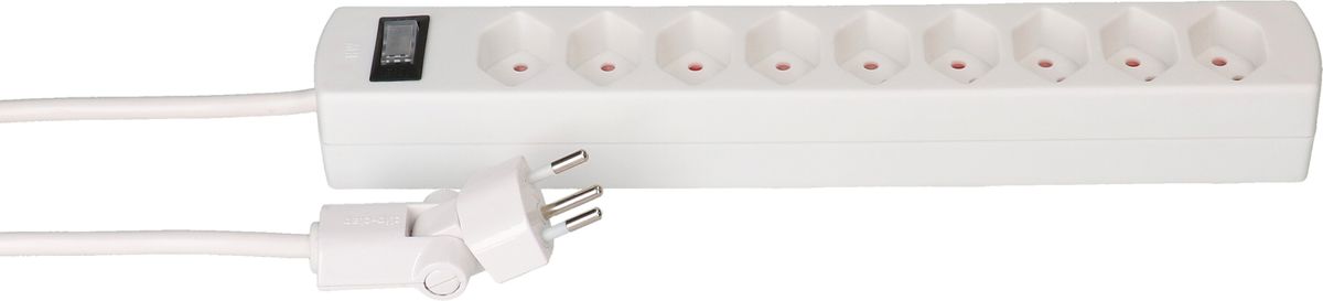 Steckdosenleiste Safety Line 9x Typ 13 BS weiss Schalter 2m cli.
