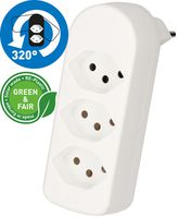 Abzweigstecker ADAPT 3x Typ 13 weiss drehbar Green+Fair