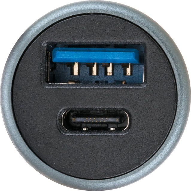 USB Auto Schnellladeadapter 1x USB-C PD 1x USB-A QC 38W schwarz