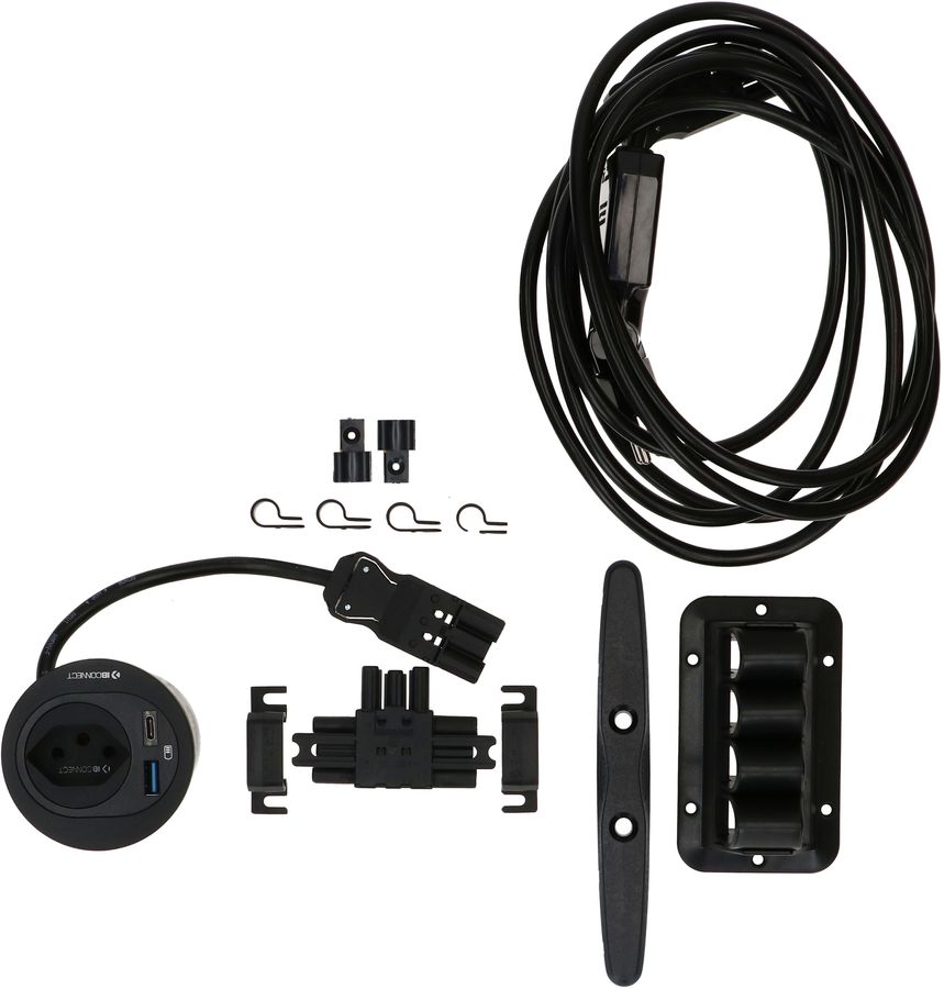 Single set di raccordi ATOM presa multipla nero tipo 13 USB-A/C