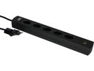 Steckdosenl. Safety Line 5xTyp 13 90° BS sw Scha. USB Mag.2m cli.