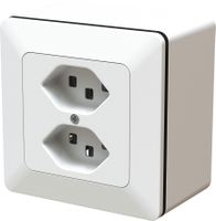 Surface-type wall socket 2x type 23 priamos white