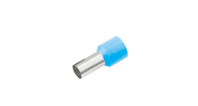 Cosse tubulaire à sertir isolée 0.25mm²/8mm bleu clair DIN 46228