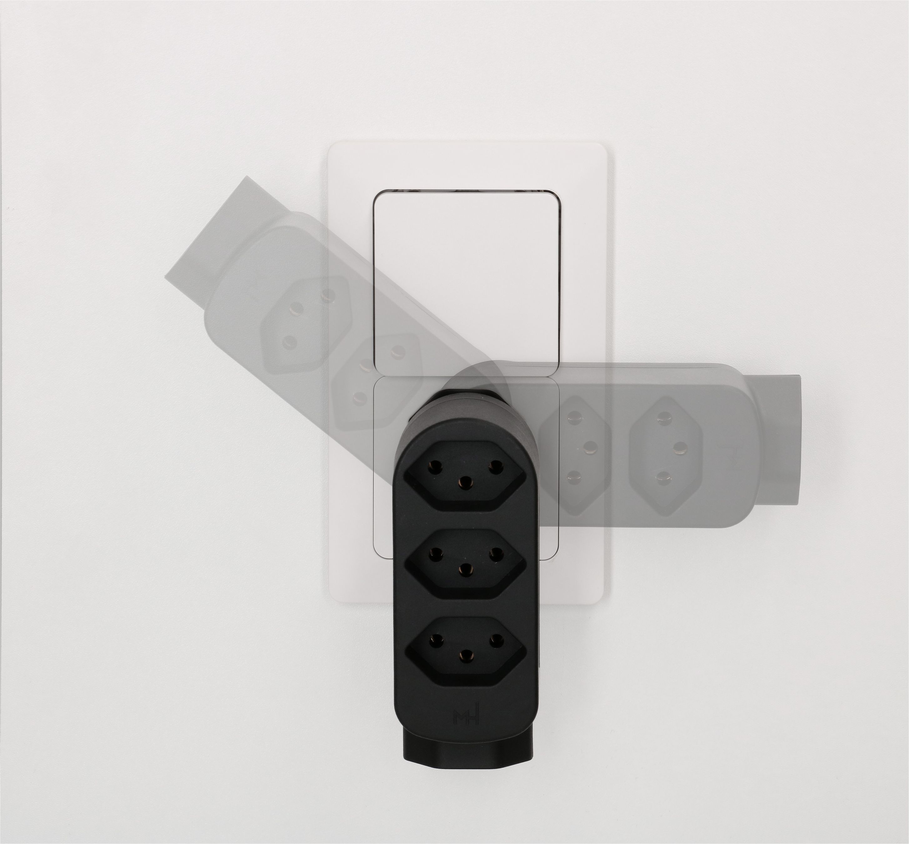 Abzweigstecker ADAPT 1x Typ 13 USB-C/C 20W sw drehbar Green+Fair