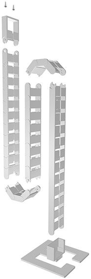 Kabelschlangen-Set 4 Qube 1.24m grau RAL7040