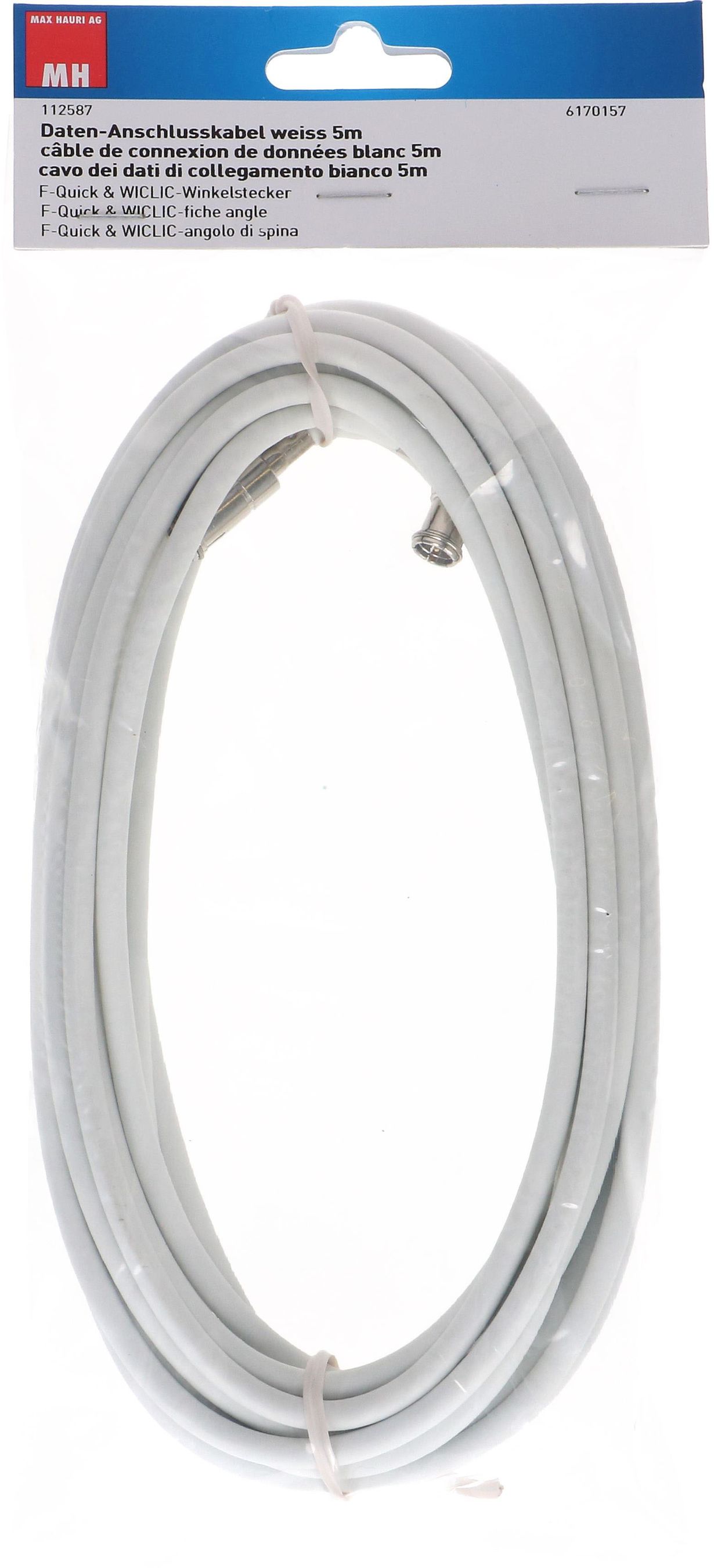 Kabel-Modem Anschlusskabel 90dB 5m weiss