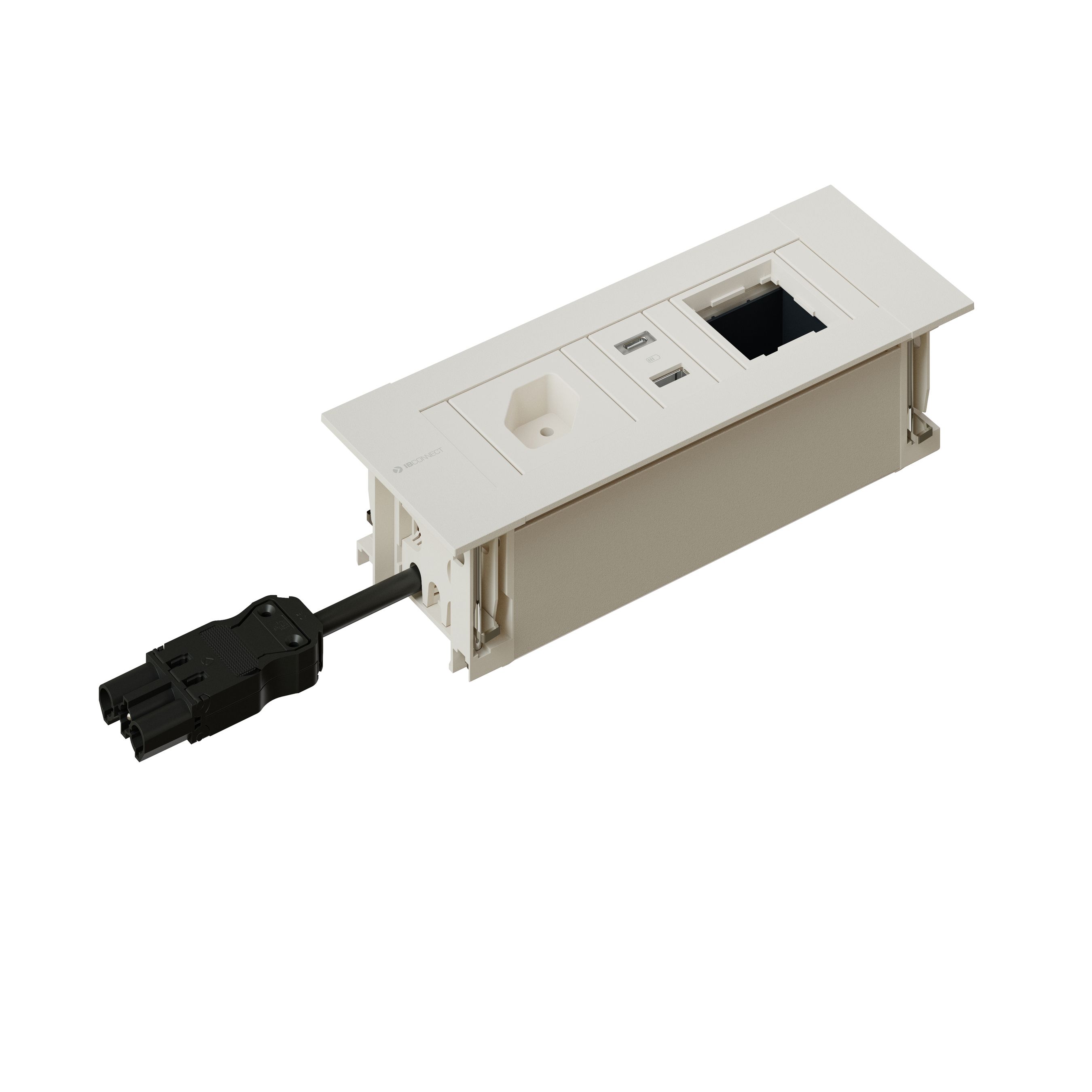 INTRO2.0 bloc multiprise blanc 1x type 13 1x USB-A/C 1x vide