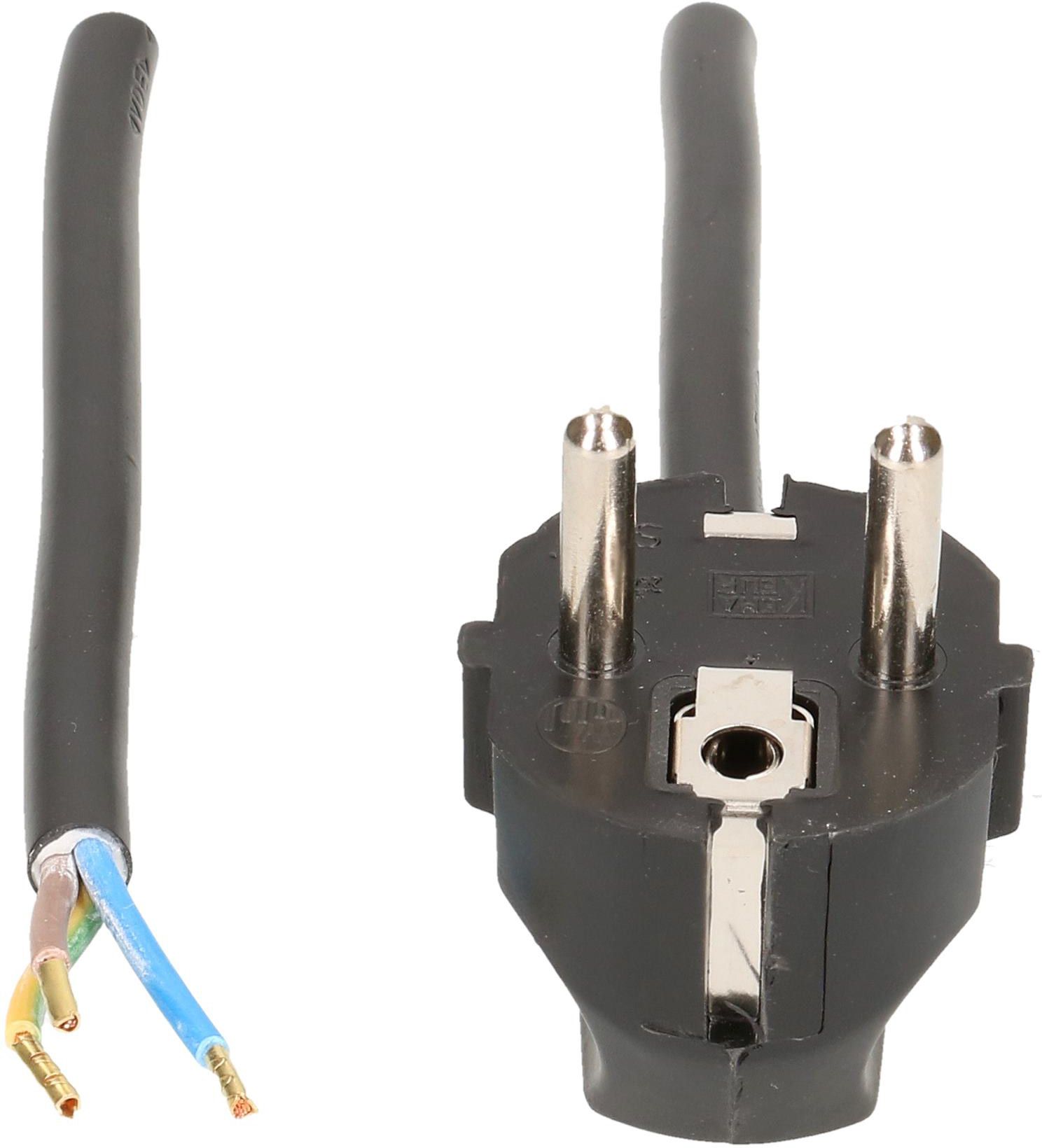 TD câble secteur H05VV-F3G1.0 3m noir Schuko