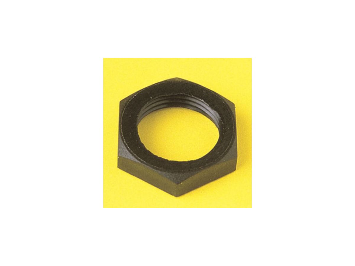 Sechskant-Mutter PA schwarz M13x1, Schlüsselweite 17x4mm