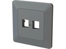 prise réseau 2x Keystone pour inserts RJ45 ENC priamos anthracite