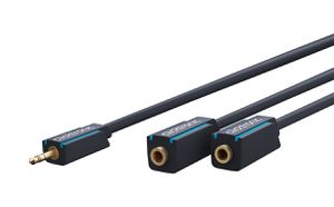 Audio-Y-Adapter-Kabel Klinkenstecker/-buchse 0.1m schwarz