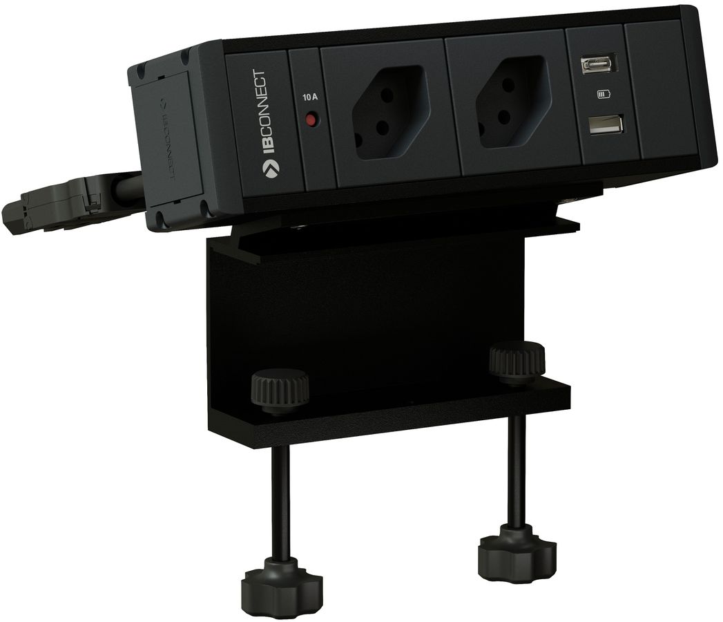 CUBO T Steckdoseneinheit schwarz 2x Typ 13 1x USB-A/C