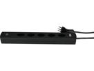 Steckdosenl. Safety Line 5xTyp 13 90° BS sw Scha. USB Mag.2m cli.