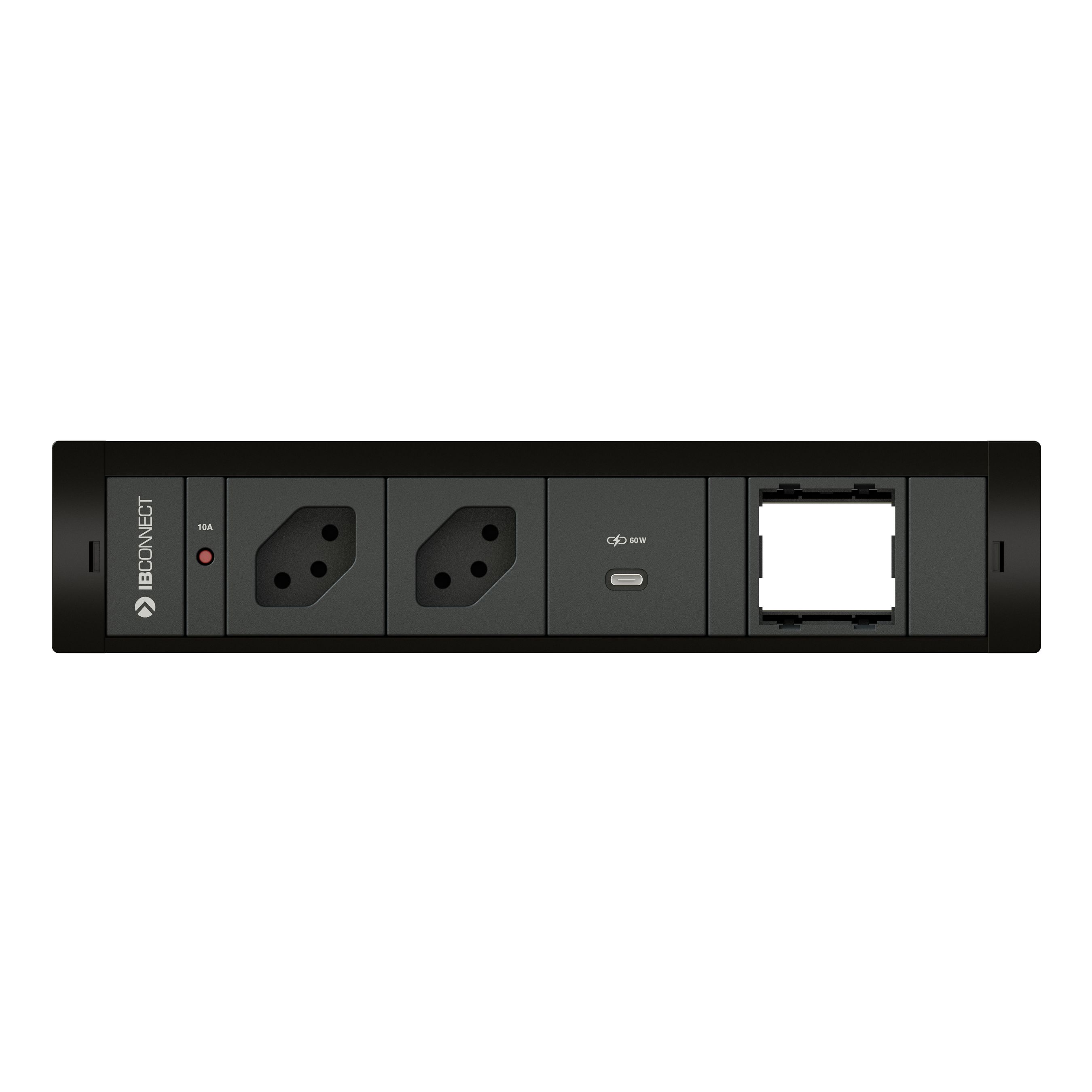 CUBOBOX bloc multiprise noir M4 2x type 13 1x USB-C 60W 1x vide
