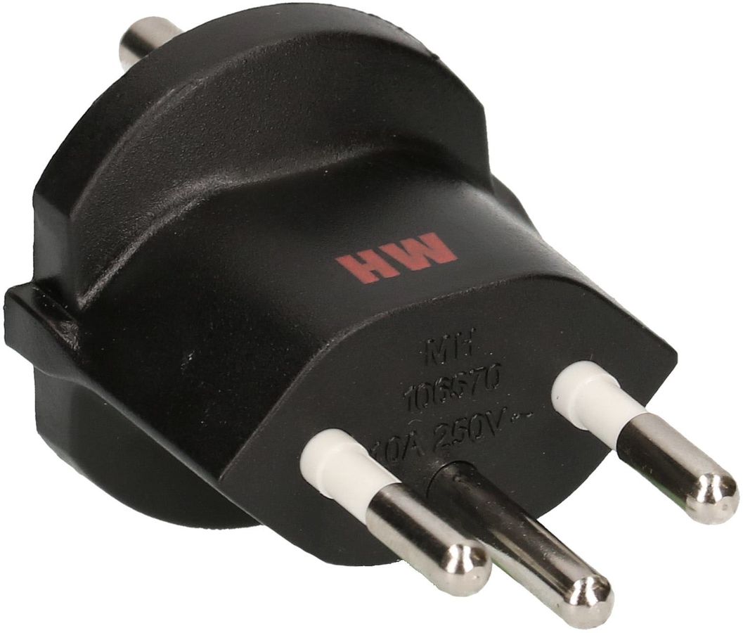 adaptateur fixe type 12 / Schuko CEE 7/7 noir