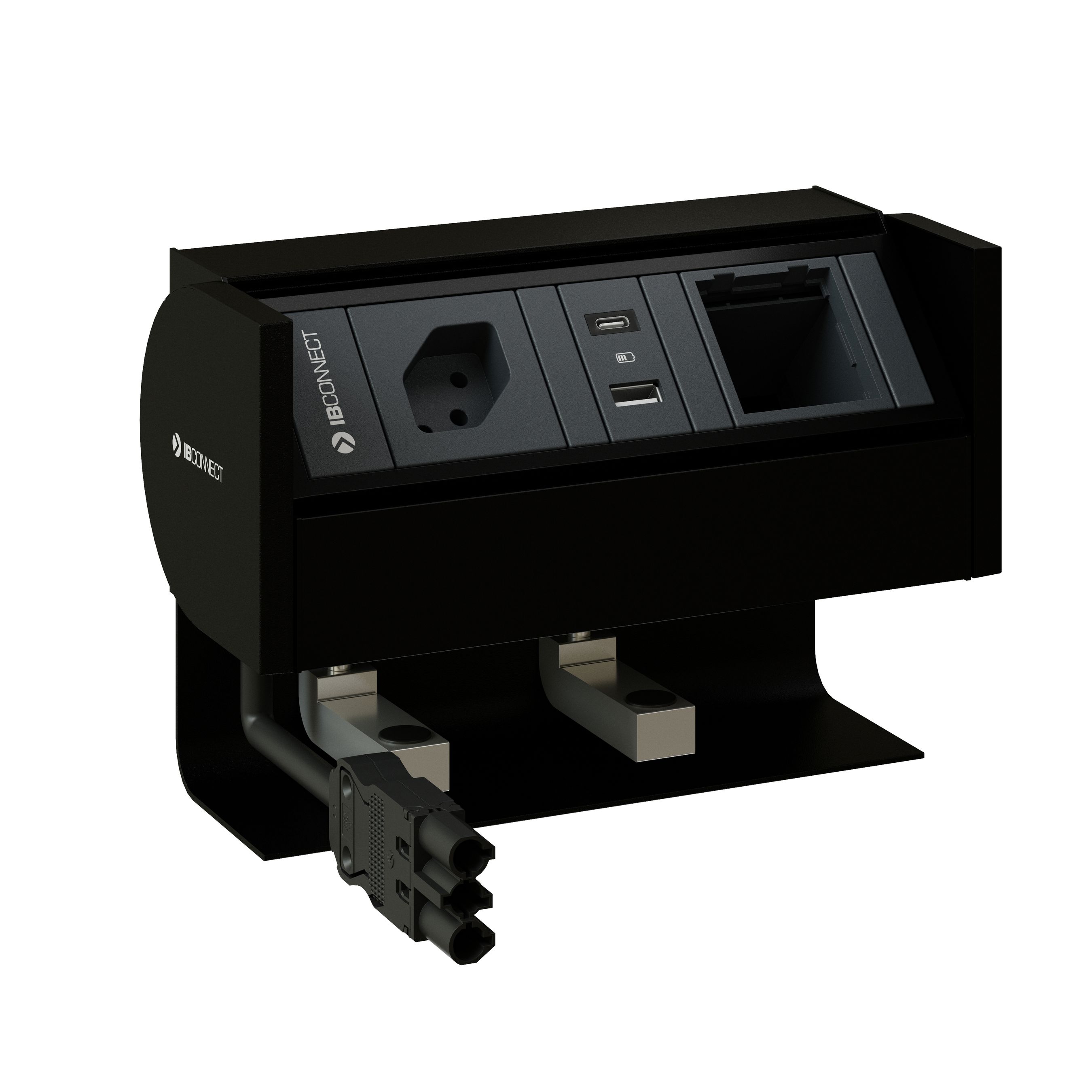 PRISMA bloc multiprise noir 1x type 13 1x USB-A/C 1x module vide