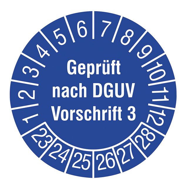 Plaquette de contrôle de câble Testé selon DGUV V3 2023 bleu