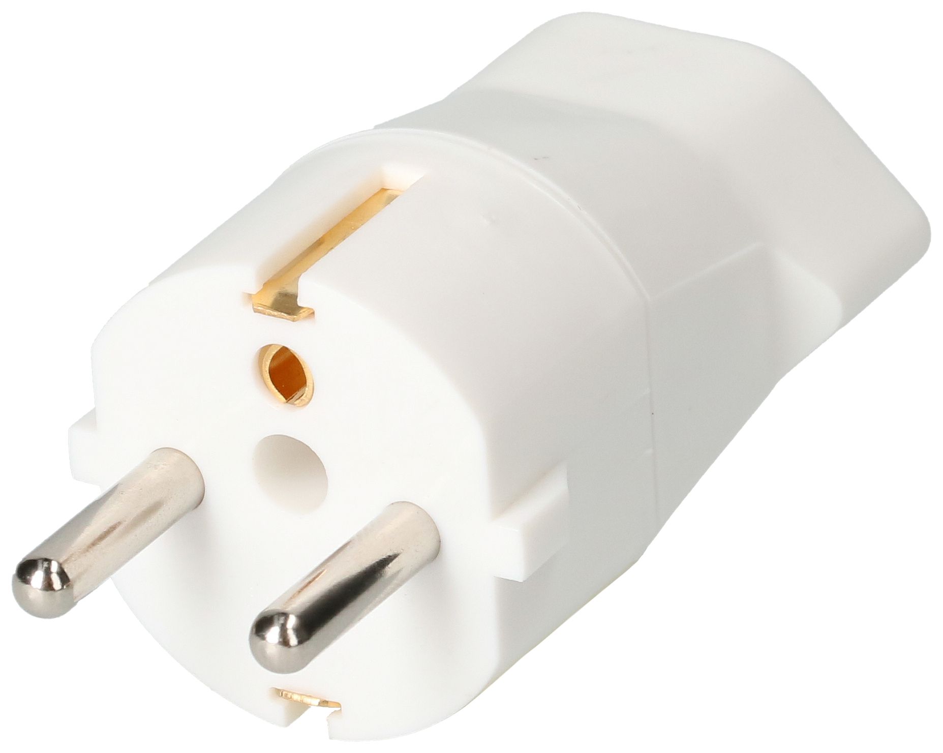 Übergangsstecker Schuko/Typ 23 3-polig weiss