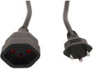 TD-Verlängerung H05VV-F3G1.0 1m schwarz BS Typ 12 / Typ 13