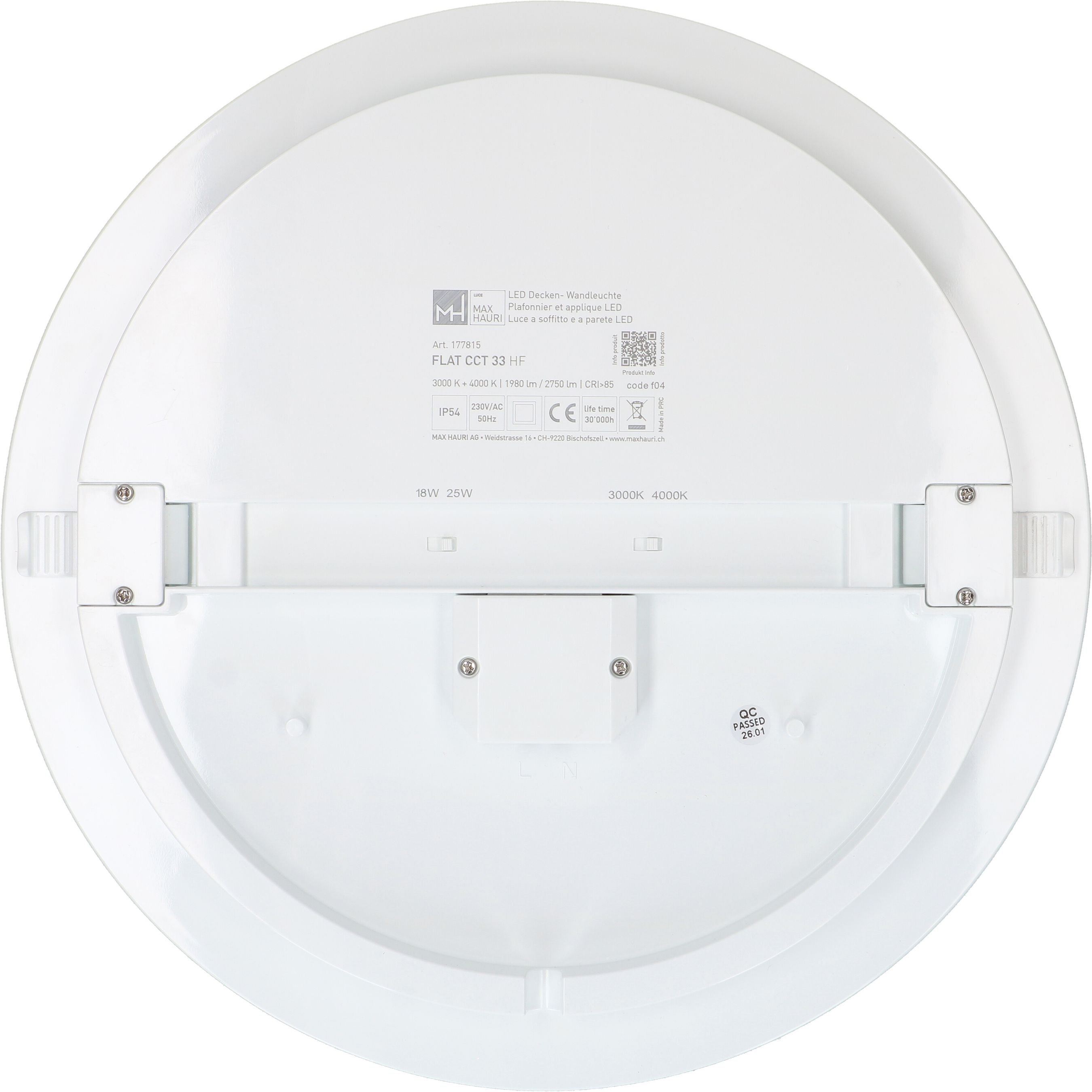 Deckenleuchte FLAT CCT 33 HF 18/25W 1980/2750lm