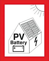 Brandschutzzeichen (Hinweis PV-Anlage mit Batteriespeicher)