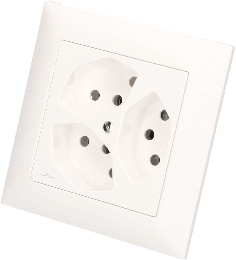 prise 3x type 13 1S ta.1x1 ENC EdizioDue blanc