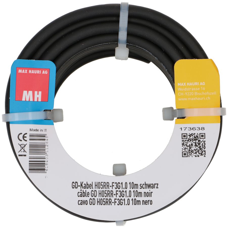 GD-Kabel H05RR-F3G1.0 10m schwarz
