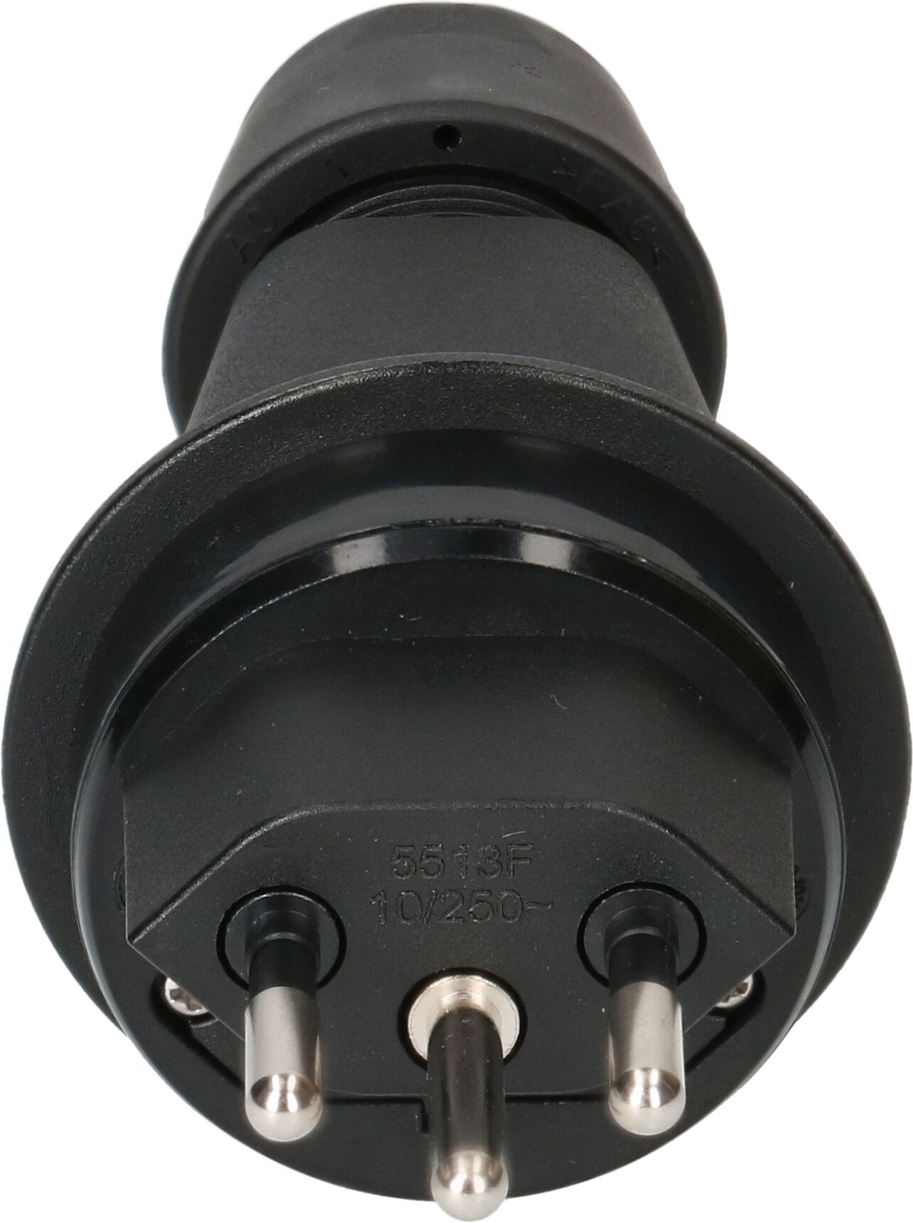 Stecker MH Typ 13 3-polig mit 10A Sicherung schwarz IP55 - MAX