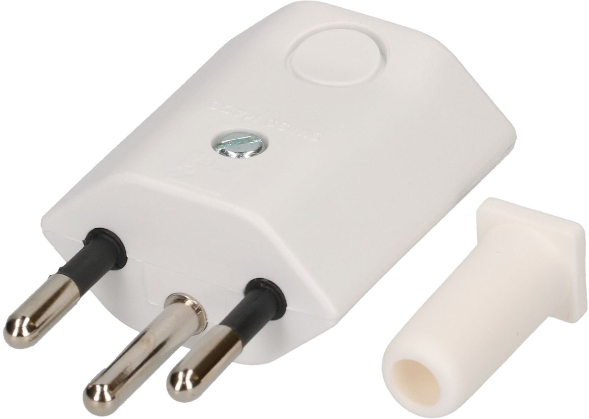 Stecker Typ 12 gewinkelt 3-polig weiss