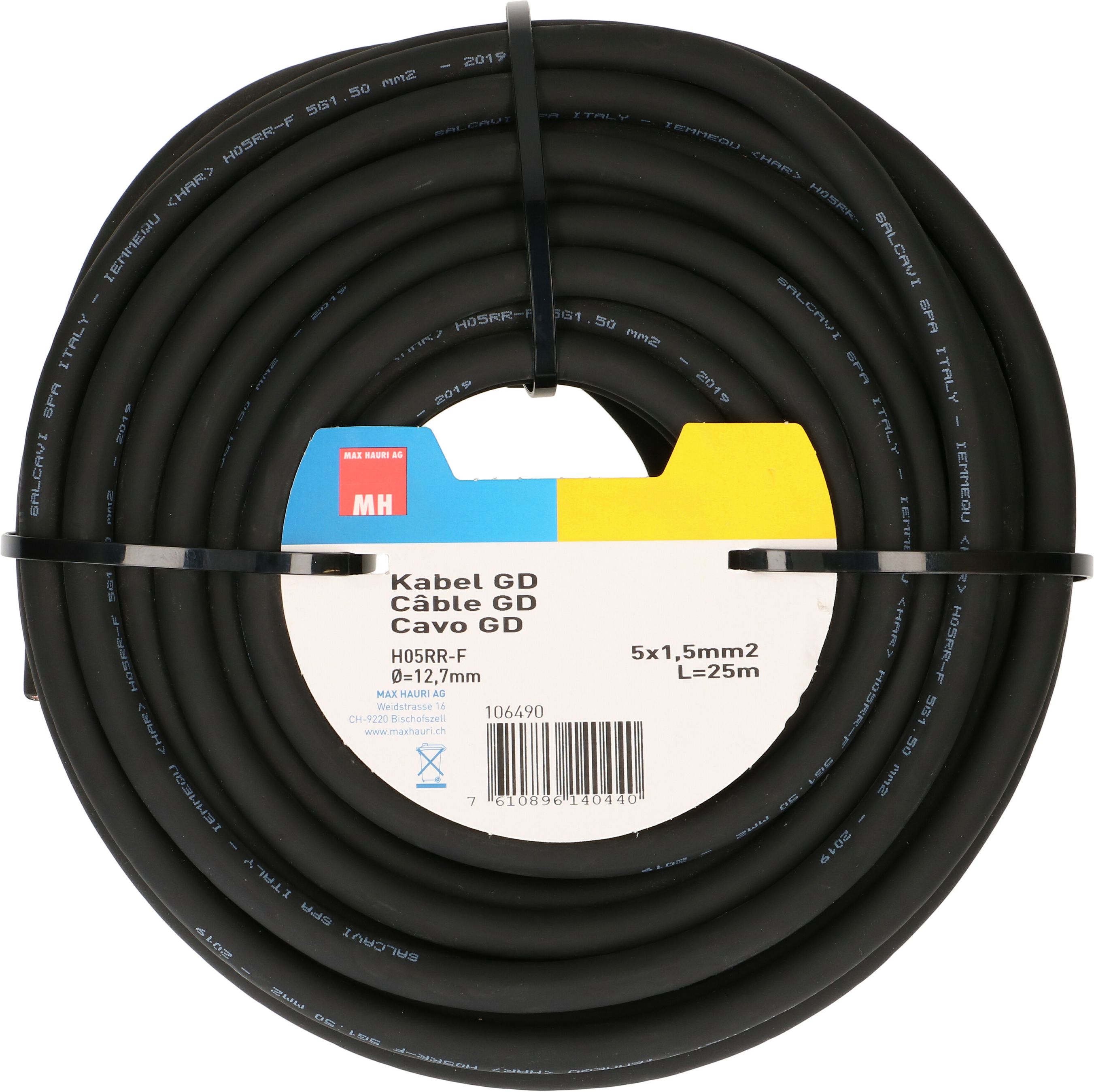 Kabel GD5x1,5mm2 schwarz L=25m