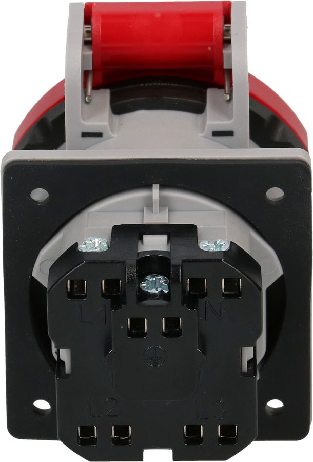 Einbausteckdose 1x Typ 25 3L+N+PE Max Hauri IP55 lichtgrau/rot