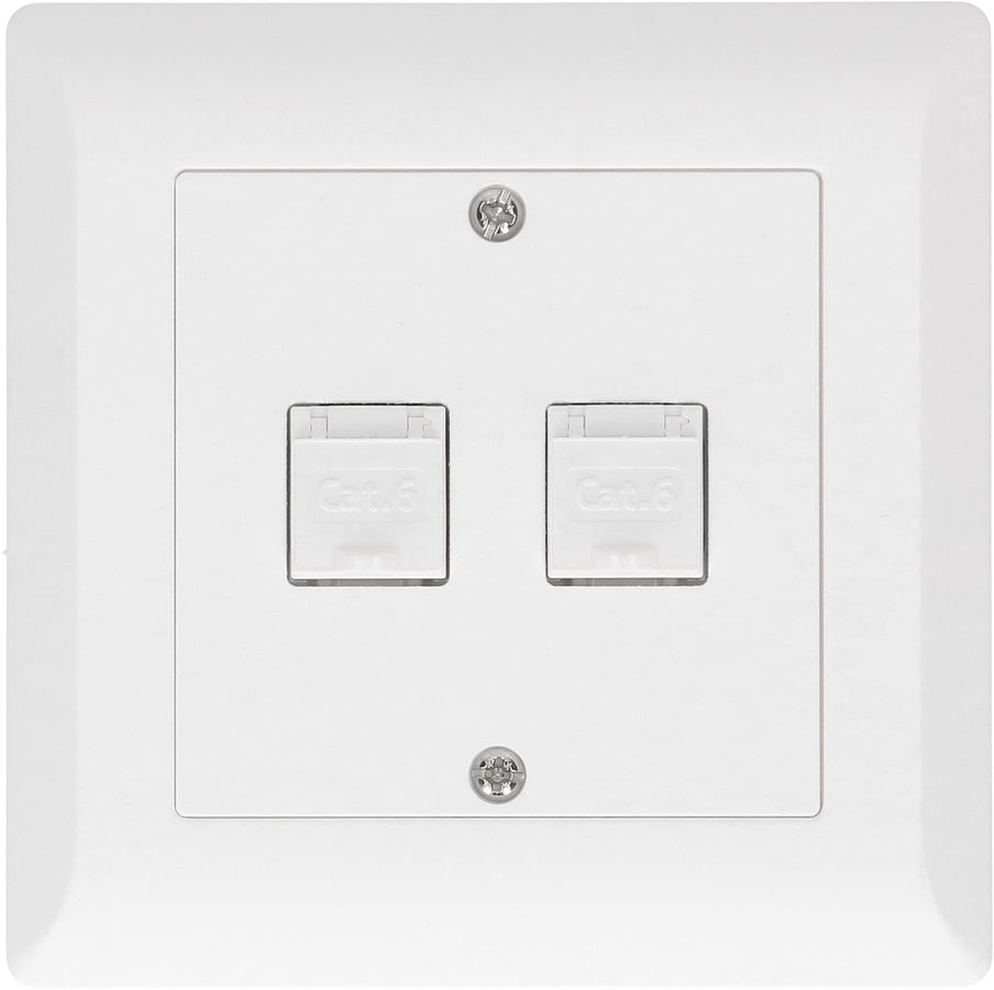 Telefon/Netzwerk 2xRJ45 Kat. 6 UP Kallysto weiss