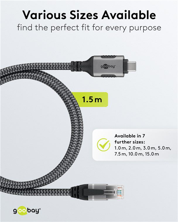 Adapterkabel USB-C auf Netzwerk RJ45 1.5m