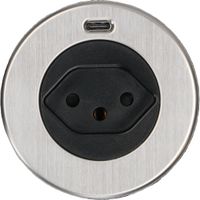 Solo Steckdoseneinheit Edelstahl 1x Typ 13 1x USB-C