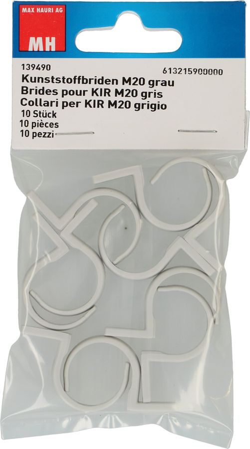Kunststoffbride M20 1-Lappig grau / 10 Stück