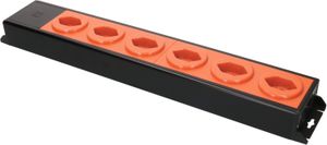 Steckdosenleiste Power Line 6x Typ 23 schwarz/orange