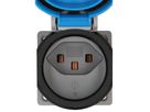 Einbausteckdose 1x Typ 23 L+N+PE Max Hauri IP55 lichtgrau/blau