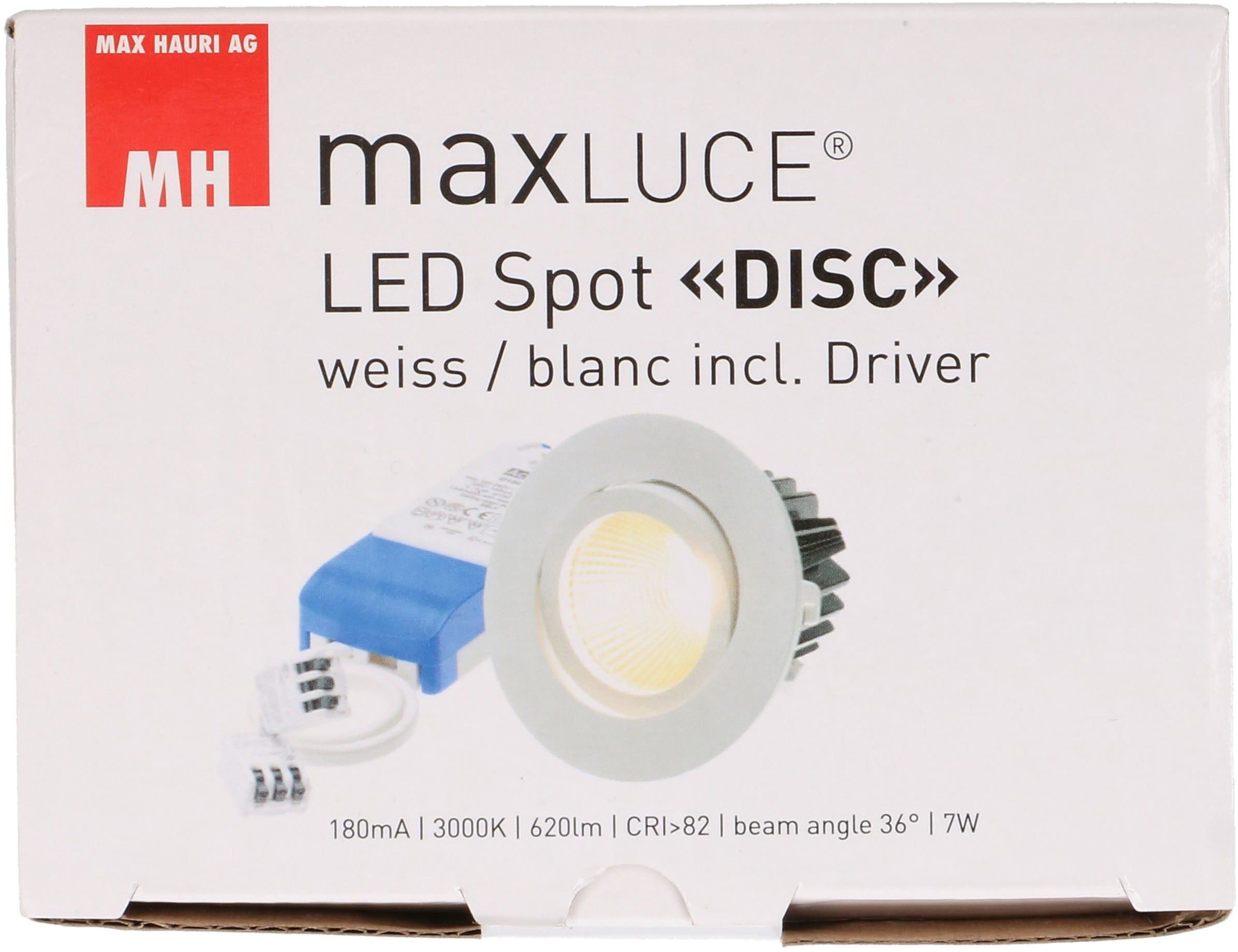 Spot encastré à LED «DISC» blanc, 36°, 8 W